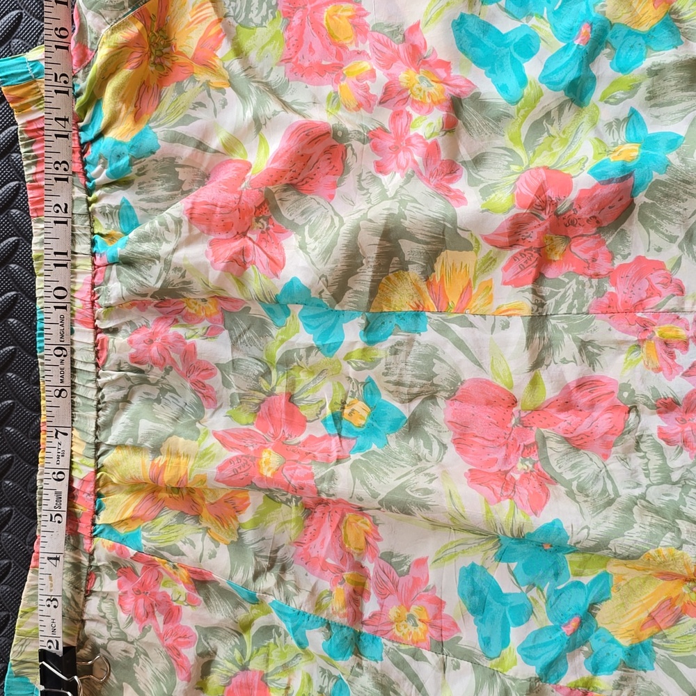 Floral Print Silk Skirt- L - Picture 6 of 6